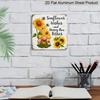 2D Flat, 1pc Vintage Aluminium Metal Sign, Outdoor Decorative Wall Sign, Retro Tin Sign Style, Kindness, "Sunflower Wishes and Honey Bee Kisses