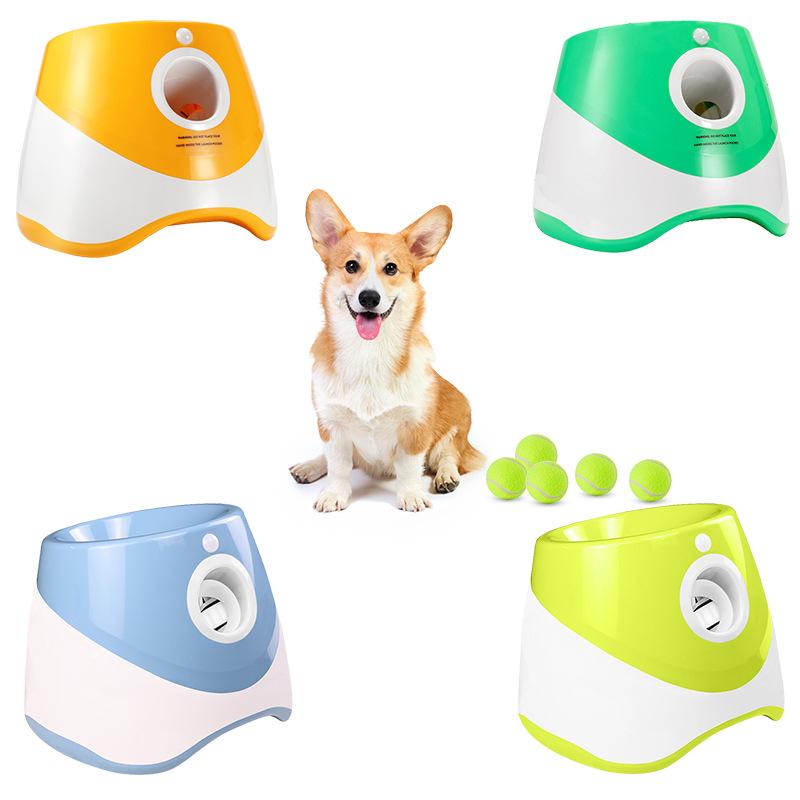 Automatic Pet Ball Launcher Dog Tennis Ball Thrower Machine Interactive Dog Toy for Small Medium Dogs White