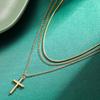 European and American Retro Simple Necklace Snake Bone Chain Cross Pendant Necklace