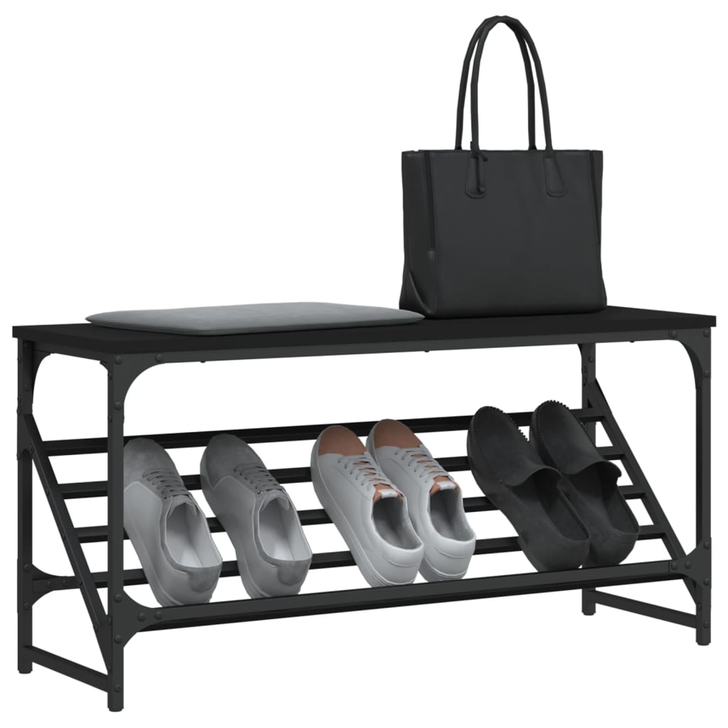 Vidaxl Stojak Na Buty, Czarny, 90X30X45 Cm, Materiał Drewnopochodny