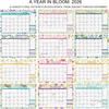 2026 Wall Calendar 12 Month - 15”*11.8” Large Wall Calendar 2026 with Stickers Thick Paper Hanging Calendars for Family Home Office School Flower