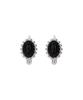 Xanadu Oval Stone Earrings_Black | Silver