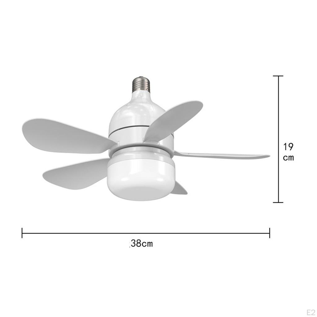 Screw in Ceiling Fan with Light, E27 Socket Light Modern Silent Easy to Install Bulb