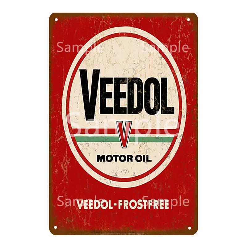 Vintage Gulf ESSO Mobil Racing Metal Tin Sign Wadhams Gasolines Motor Oil Garage Service Wall Decor Art Poster Wall Plaque YL055