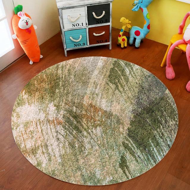 Marble Geometric Round Carpet Living Room Office Chair Computer Table Mat Home Anti -Fouling Decoration Bedroom Coffee Table Mat
