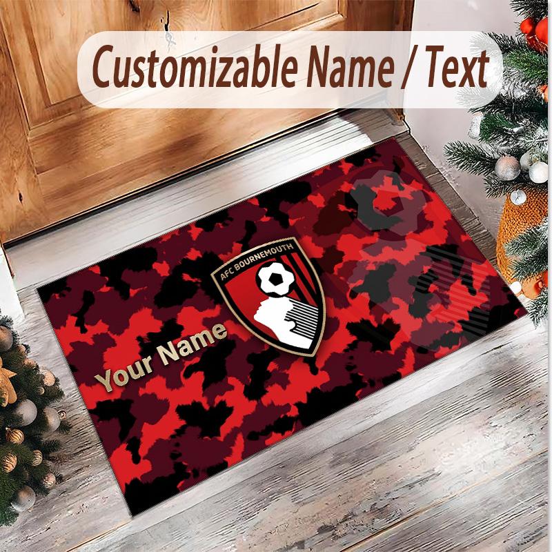 Personalized Crystal Velvet Carpet Bournemouth Football Pattern Non Slip Floor Rug