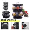 16Pcs 360 Rotating Condiment Set Spice Jar Rack Kitchen Cruet Condiment Bottle Coffee Sugar Seal Jar Container Castor
