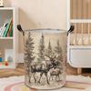 1pc, Moose Laundry Basket, Forest Wildlife Foldable Clothes Storage Bucket for Room Bathroom Bedroom Decor, Organizer Bins Gifts, Laundry Baskets