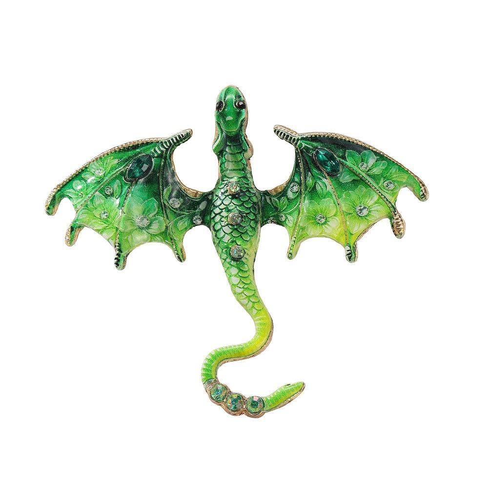 Zinc Zinc Zinc Alloy Crystal Wing Dragon Pin Colorful Rhinestone Animal Dragon Brooch Daily Wear