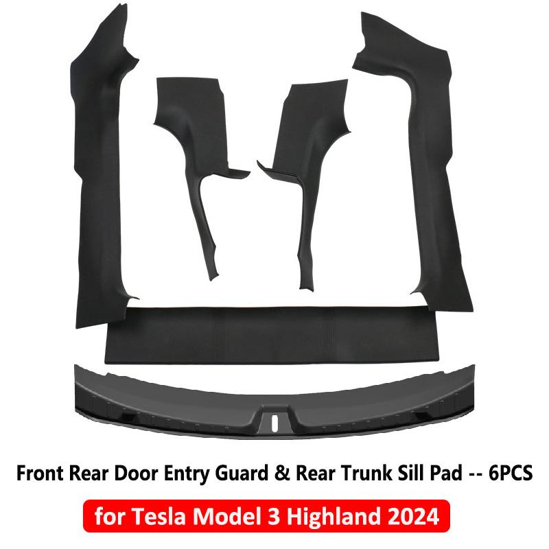 Door Sill Protector for 2024 Tesla Model 3 Highland Front Rear Door Entry Guard Scuff Plate Carpet Welcome Pedal Threshold Strip