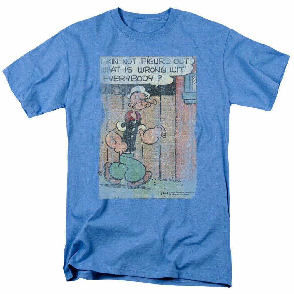 26 Popeye Puzzled T Shirt Mens Licensed IDW Comics Tee Carolina Blue Unisex T-Shirt XXXXL