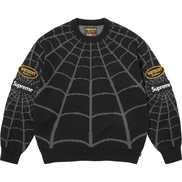 Supreme X Vanson Leathers Spider-Man Pullover Schwarz
