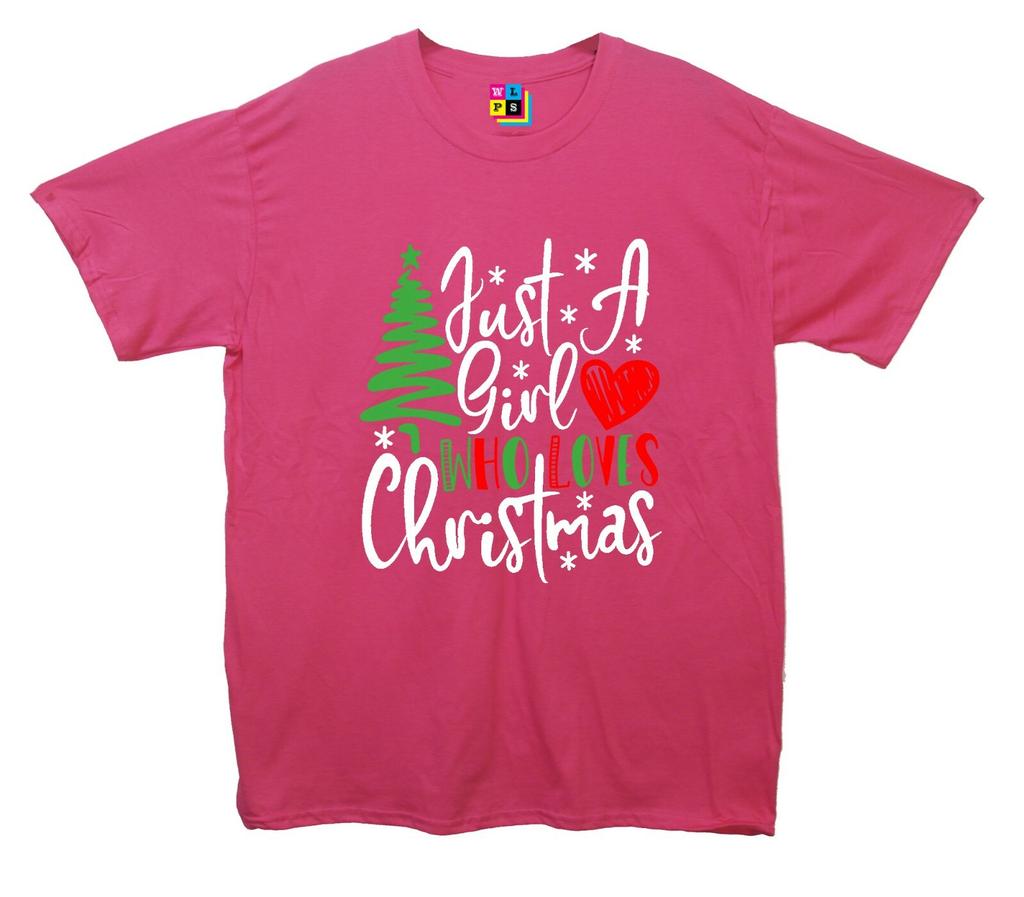 Just A Girl Who Loves Christmas Printed T-Shirt