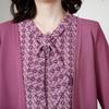 2026 Spring Floral Print Knit Top for Stylish Middle-Aged Women - Faux Two-Piece Design
