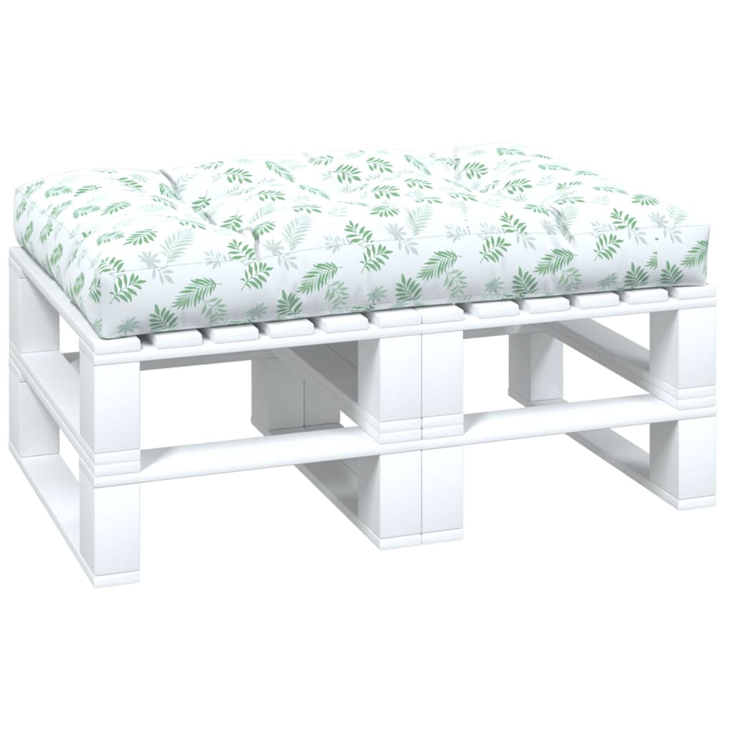 Pallet Cushion with Leaf Pattern 120 X 80 X 12 Cm Fabric
