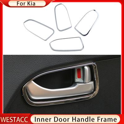 4Pcs Chrome Car Inner Door Handle Frame Cover Decoration Sticker for Kia Sportage R SportageR 2012 2013 2014 2015
