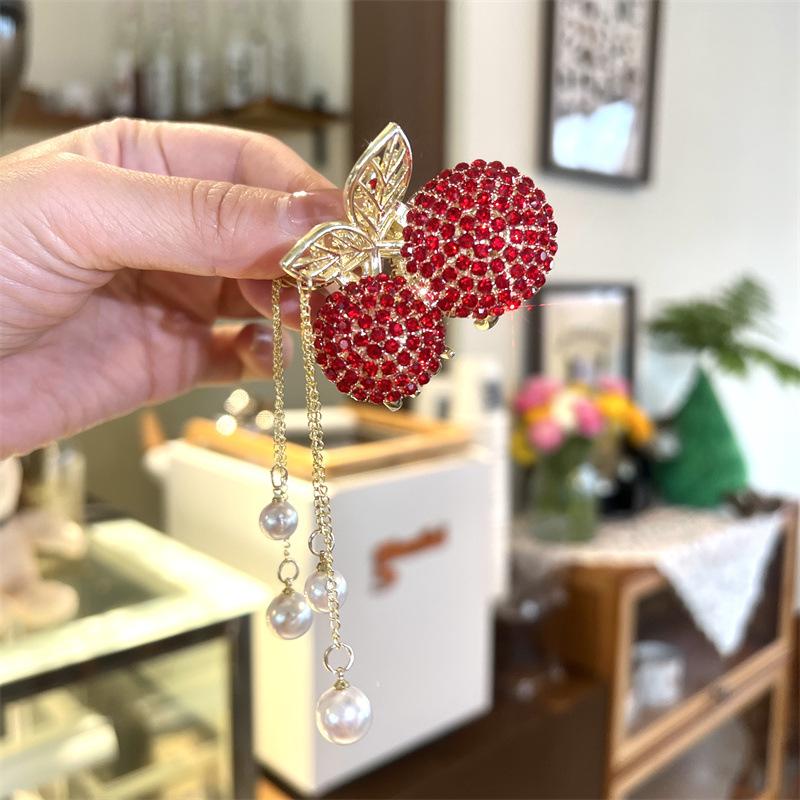 

1Pc Cherry Tassel Hairpin Hair Clip Woman Hair Claw Jewelry Hair Accessories Fairy Headwear