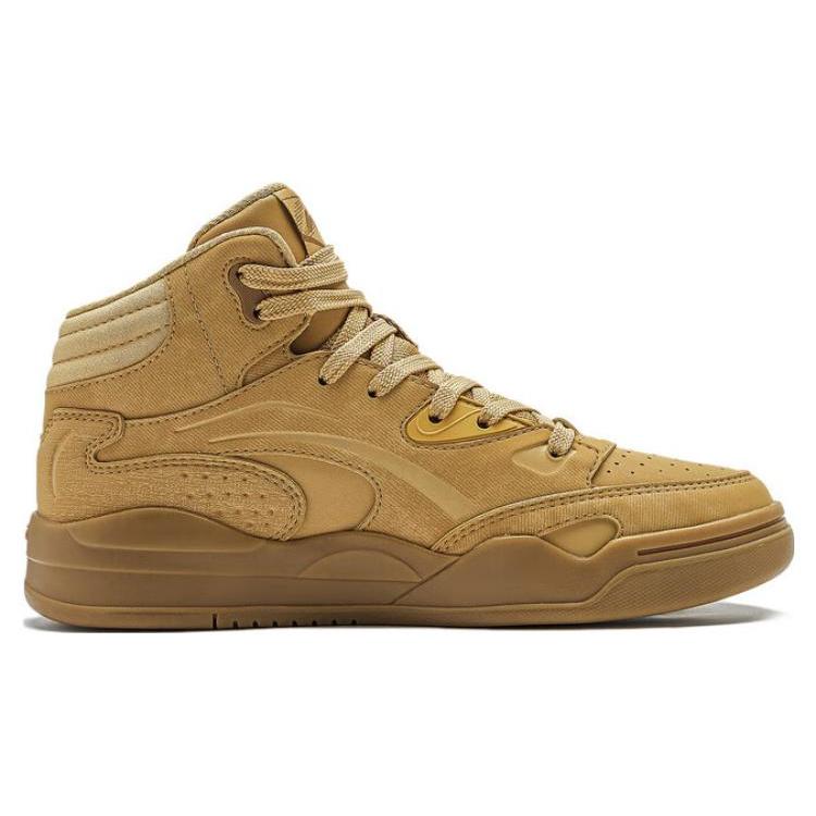 Li Ning Desert Plains Comfortable Slip Resistant, Abrasion Resistant, Breathable High top Skateboard Shoes Men's Yellow AGCT285-4