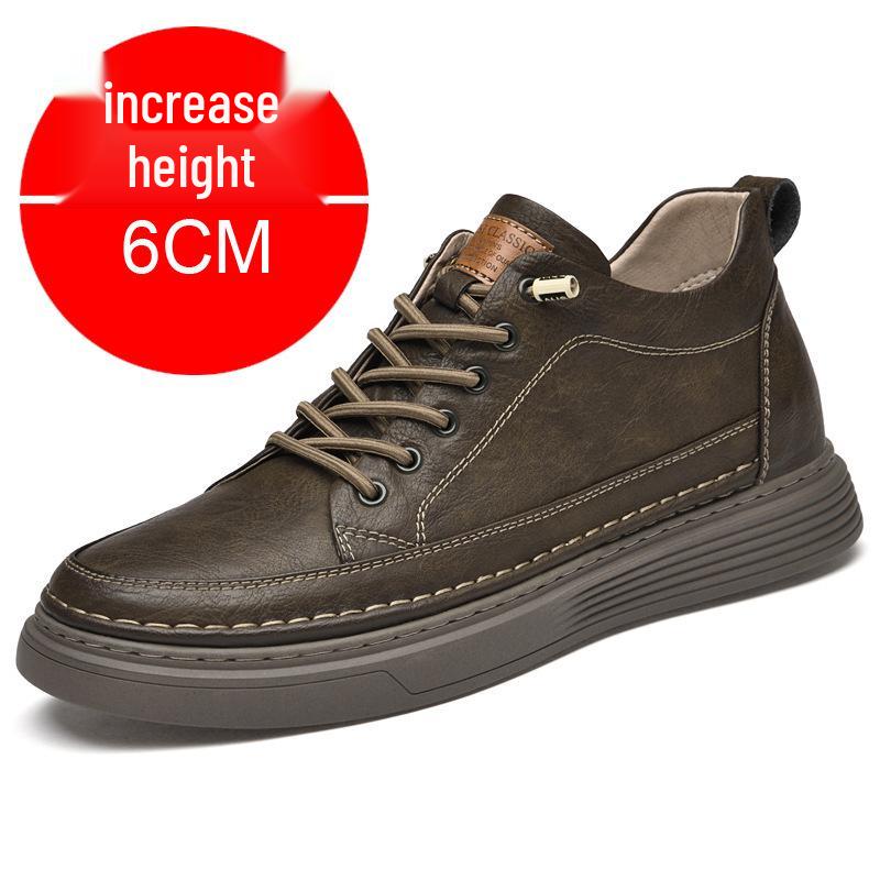Men's Retro High-Top Sneakers | Thick-Soled, Casual, Invisible 6cm Height Boost, Autumn Trend