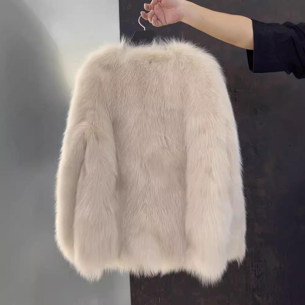 Herbst und Winter Umweltfreundlicher Pelz Pelzmantel Damen Mittel und Lang Verdickt Warm Leichter Luxus Fuchspelzmantel