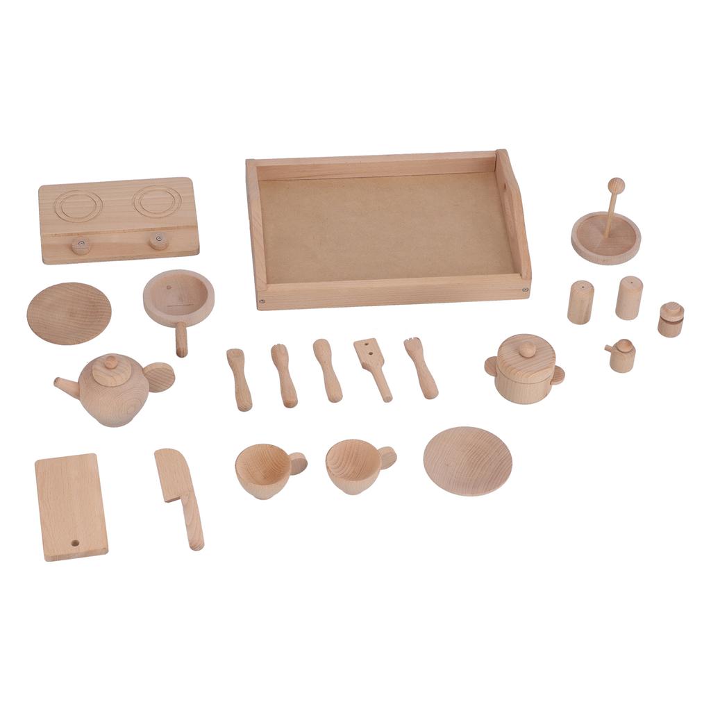 Dětské kuchyňské náčiní Playset Mini dřevěné konvice na čaj Hrnky Simulace Kuchyňské hračky Hračky