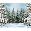 Rustic Snow Forest Christmas Backdrop Winter Wonderland Scene for Photography, Party Decor  Photo Booth Props