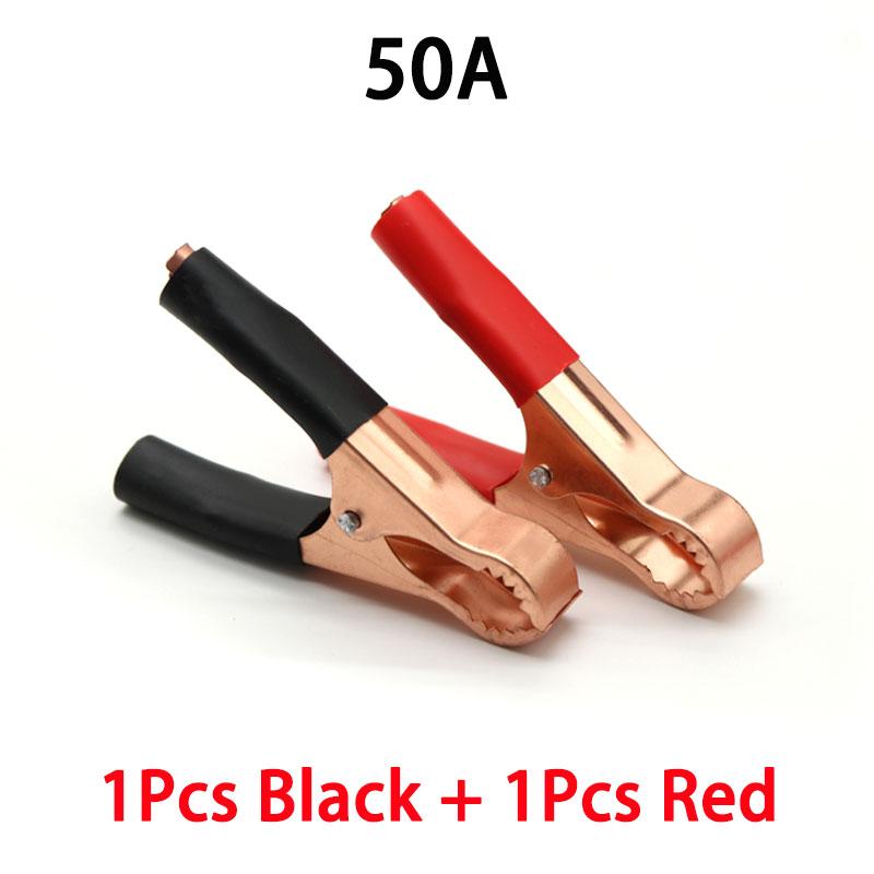 

1 шт. Чорний + 1 шт. Червоний 30A 50A 100A Затискачі типу «крокодил» Автомобіль Караван Фургон Затискачі для випробування батареї Затискачі типу «крокодил» Роз’єм Штекер живлення