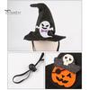 Lightweight Pet Headgear Halloween Cat Witch Hat, Fun Hat with Adjustable Elastic Strap, Cartoon Ghost Pumpkin Bat Skull for Cats Small Dogs