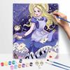 Disney Alice Wonderland Art Painting Set Home Wall Decor Handmade Gift with Rabbit Stars Clock Cards