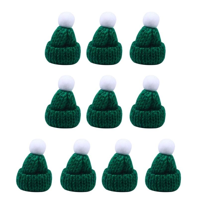 Bundle of 10 Mini Knitted Hats Clothing Accessories DIY Decorative Crafts House