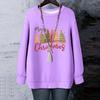 Ladies' Christmas Printed Round Neck Long Sleeved T-shirt Sweatshirt Top