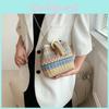 Trendy Street Style Woven Medium Size Bucket Bag With Stitching Detail