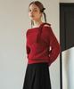 ZEROSTREET [4 Colors] Ribbon Asymmetrical Off-Shoulder Sweater