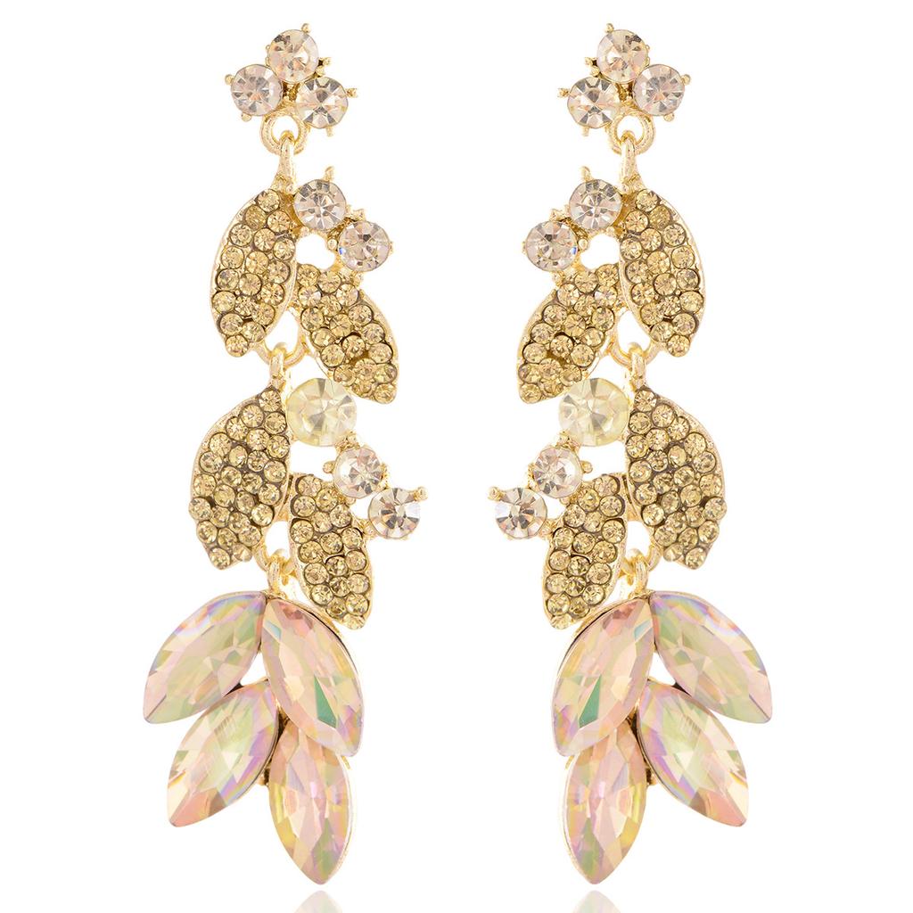Exquisite Leaf-shaped Fashion Earrings  Forest-style Sweettrendy Earrings  Super Sparkling Elegant Earrings