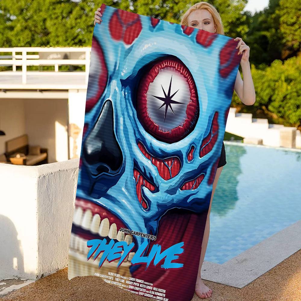 Ka Chen Muda White Horror Movie Film T-They Live Big Microfiber Beach Towels Quick Dry Towel Sand Beach Towels Pool Towel For Travel Swim Pool