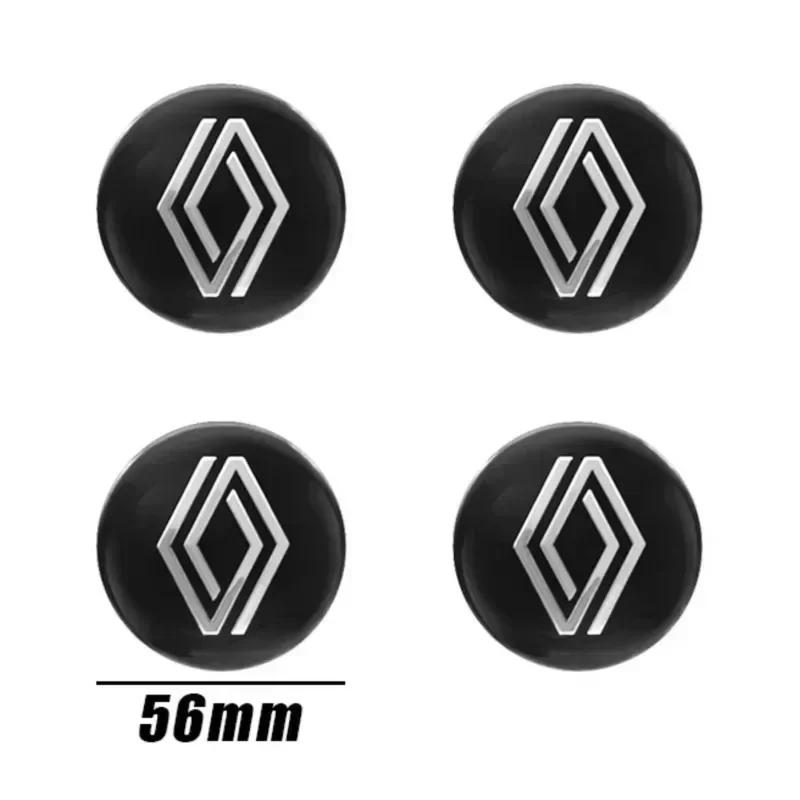 For Renault Megane 2 3 4 Twingo Clio Talisman Captur Kwid 4PCS 56mm Car Badge Wheel Center Cover Stickers Hub Caps Decal Z888