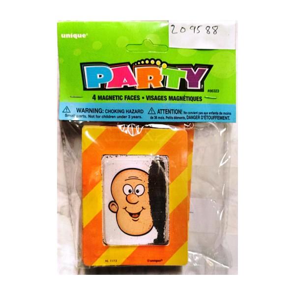 Unique Party Magnetic Faces Party Favour (Pack of 4) One Size