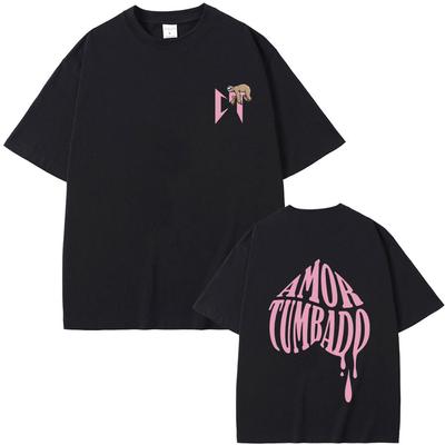 Singer Natanael Cano Amor Tumbado Pink Sloth Print T-Shirt, Men'S And Women'S Hip-Hop Short-Sleeved Shirt