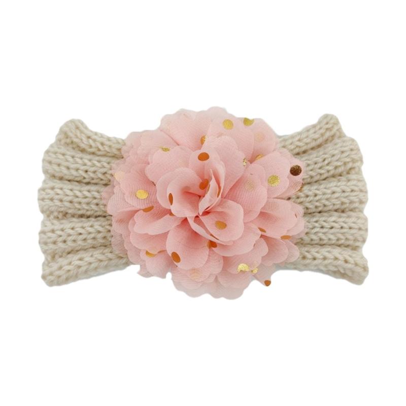 Baby Knitted Headband Newborn Turban Hairband Infant Toddler Kids Girl Hair Accessory Flower Turban Head-Wrap-Headband