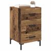 Nightstand with Drawers Rustic Wood Look 40 X 40 X 66 Cm Engineered Wood