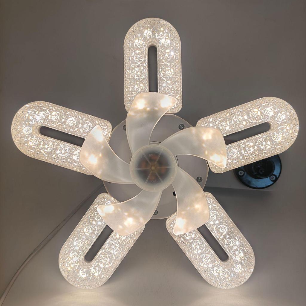 Best-Selling Crystal Ceiling Fan Light with Remote Control & Dimmable LED, E27 Screw Base for Home and Dorm
