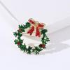 1Pcs Boots Cane Snowman Bell Christmas Tree Wreath Santa Claus Pin Accessories Christmas Sparkling  Brooch Holiday Gift