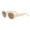 Óculos de Sol Ovais Com Padrão de Perna Espelhada Design Óculos de Sol Femininos Branco CL40194U5224E