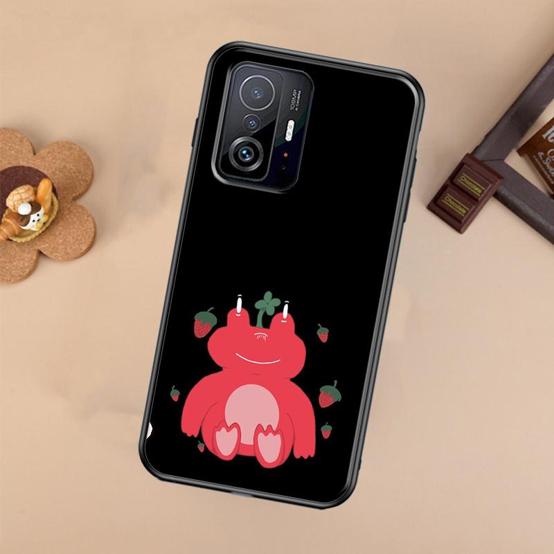 Cottagecore Fruit Strawberry Frog Case For Xiaomi POCO X7 Pro X3 X5 X6 F3 F5 F6 M6 Pro 11T 12T 13T 14T Pro 13 14 Ultra Cover