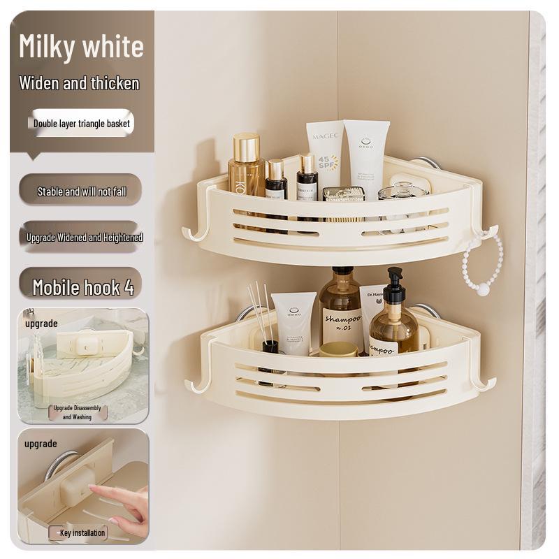 No-Drill Wall-Mounted Shower Corner Storage Rack