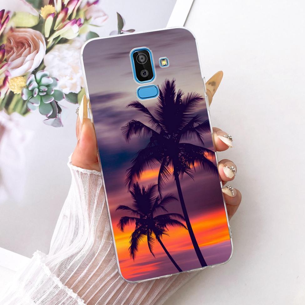 Clear Cover For Samsung J8 2018 Case SM-J810G Cute Cat Fashion Butterfly Funny 2D Painted Casing For Samsung Galaxy J8 2018