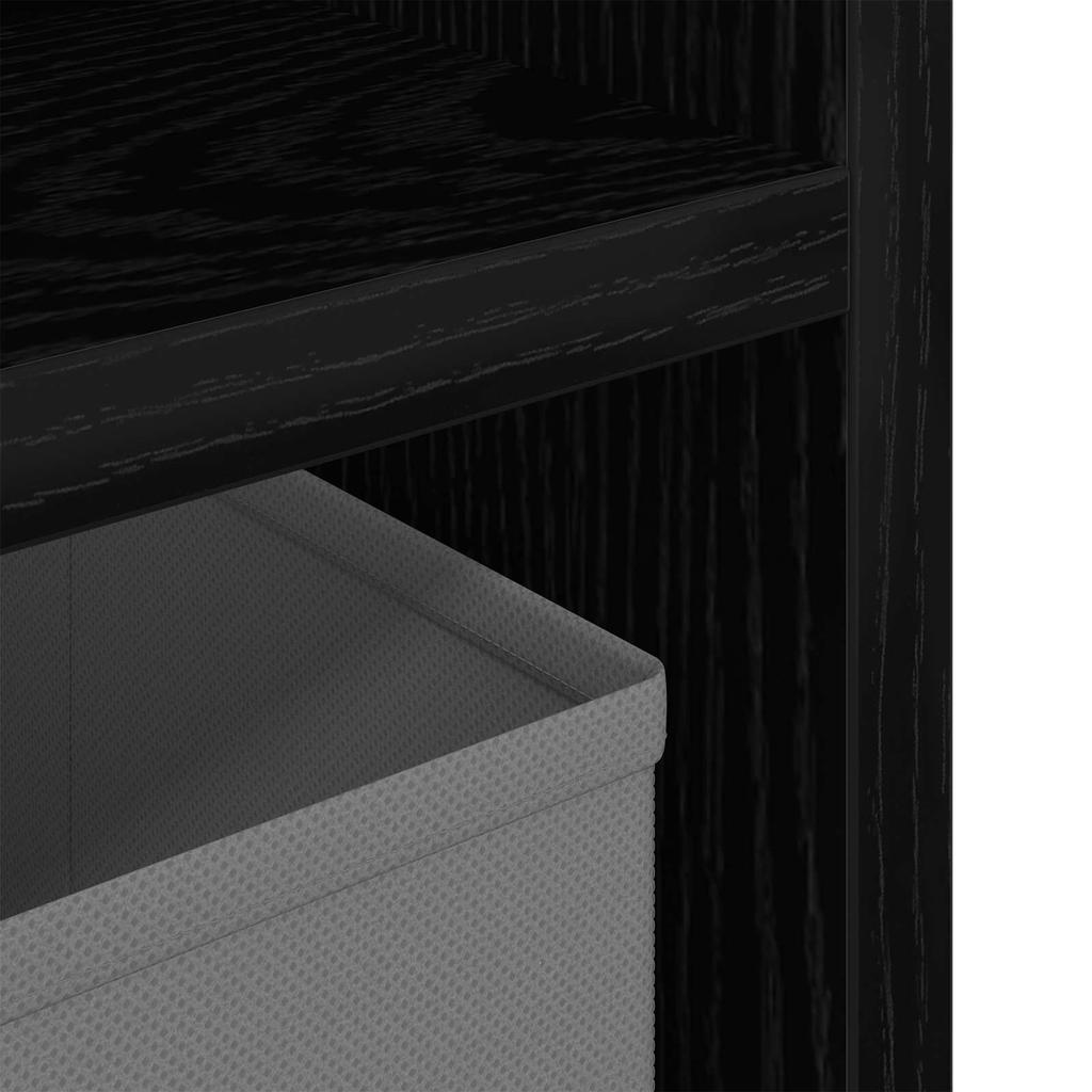Lowboard with Drawers Black Oak Effect 72 x 22.5 x 38 cm