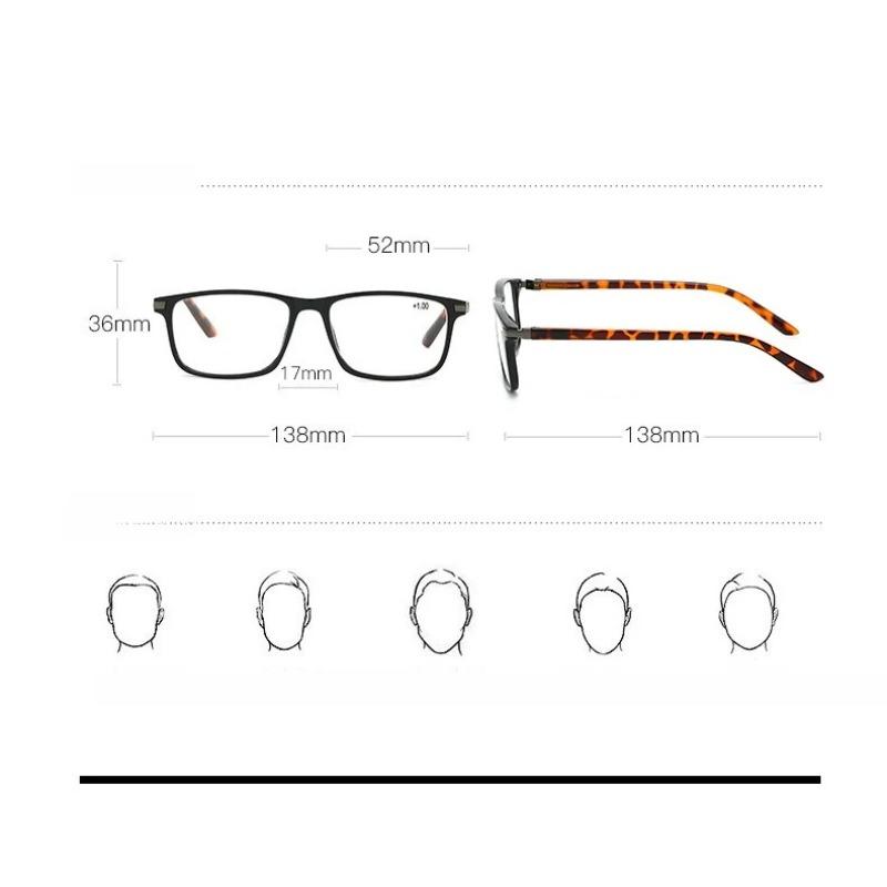 Men's and Women's New Anti-blue Light Farsighted Glasses Retro Square Frame Ultra-light High-definition Presbyopia Glasses +4.0