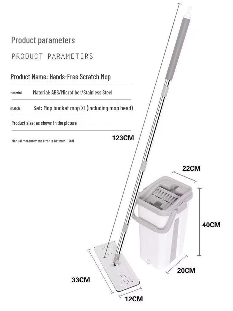 Lazy Hands-Free Dual-Purpose Flat Mop for Dry and Wet Cleaning