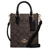 N / S Coated Canvas Smooth Leather Tote Handbag Mini Women's Black (Unisex) Handbags CJ494 IMAA8